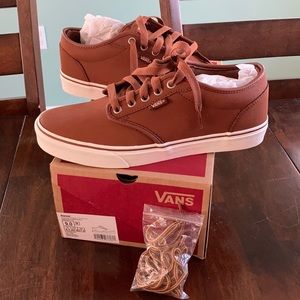 Brand New in Box Tan Leather Vans